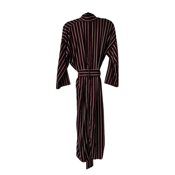 Sunday Forever Original Henry Robe Burgundy Stripe with Belt and Pockets - Picture 2 of 9